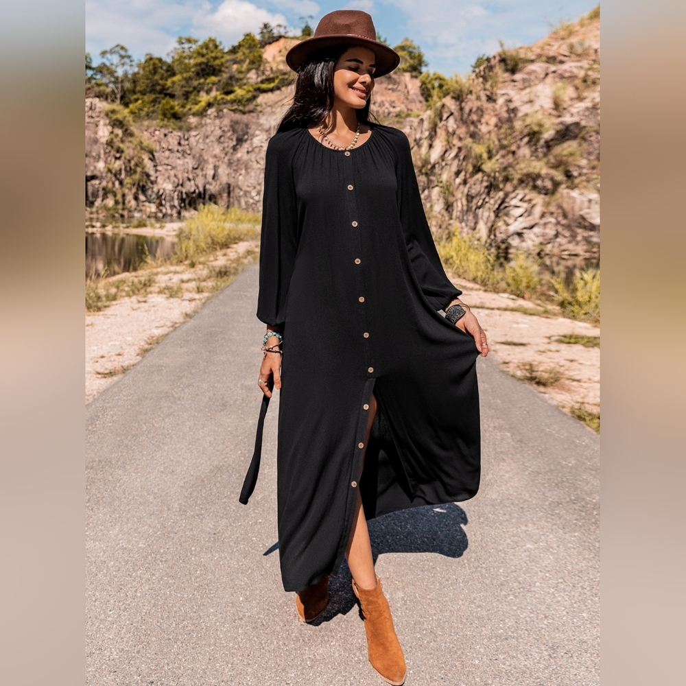 Long Sleeve Round Neck Dress